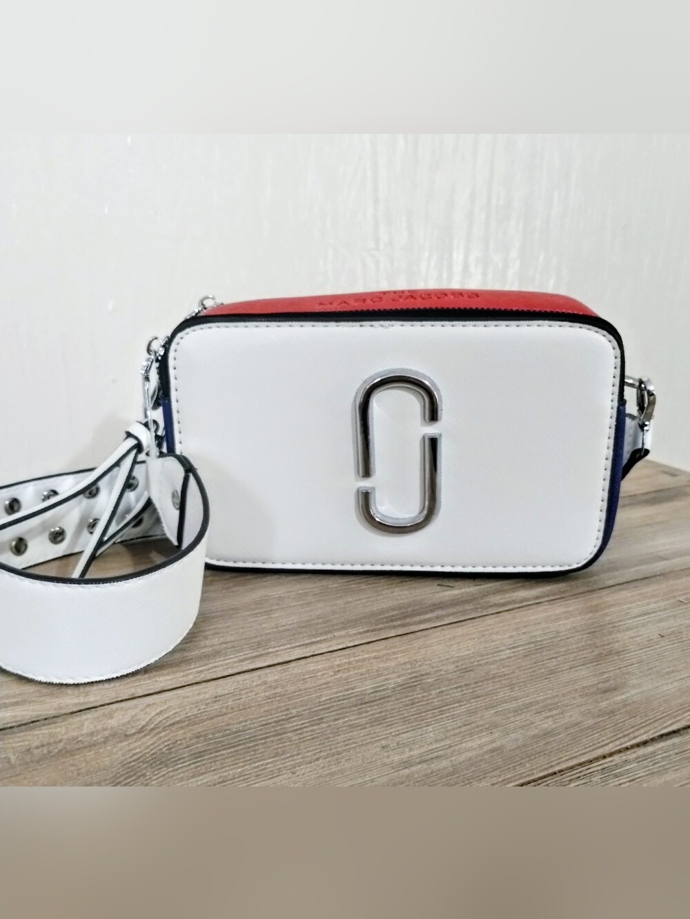 The Snapshot Camera Style Bag in Red, White & Blue Color Block Crossbody